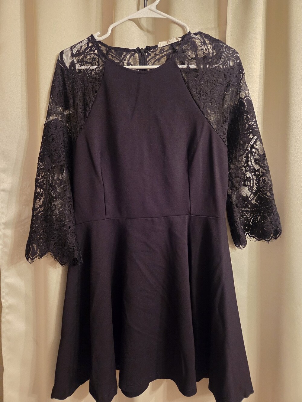 BB DAKOTA Lace Back Black Dress, Size: XL